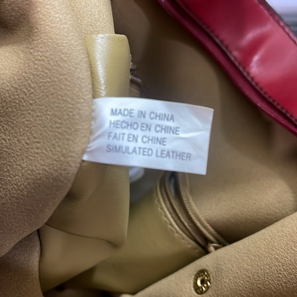 Emilie M Simulated Leather Maroon/Burgundy Handbag - Picture 6 of 14